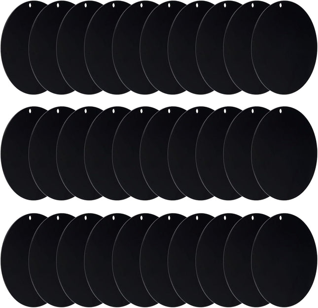 Acrylic Circle Blanks 3 Inch 30 Pack Round Clear Disc Ornaments with Hole for DIY Keychain Project Crafting