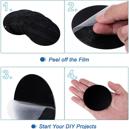Acrylic Circle Blanks 3 Inch, 30 Pack Round Clear Disc Ornaments with Hole for DIY Keychain Project Crafting, Black Inch