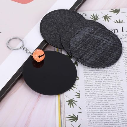 Acrylic Circle Blanks 3 Inch, 30 Pack Round Clear Disc Ornaments with Hole for DIY Keychain Project Crafting, Black Inch