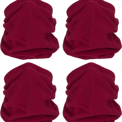 Winter Neck Warmer, Drawstring Warm Face Scarf Covering Windproof Gaiter for Men Women Wine Red -