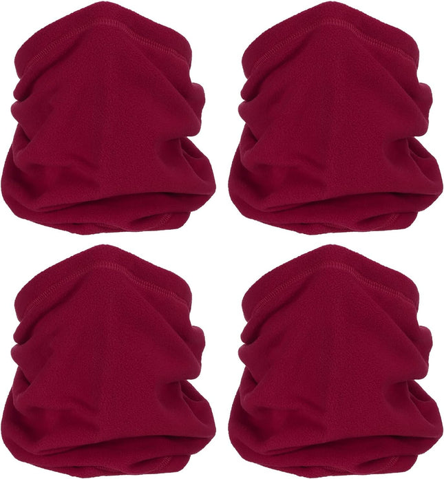 Winter Neck Warmer Drawstring Warm Face Scarf Covering Windproof Gaiter for Men Women Wine Red
