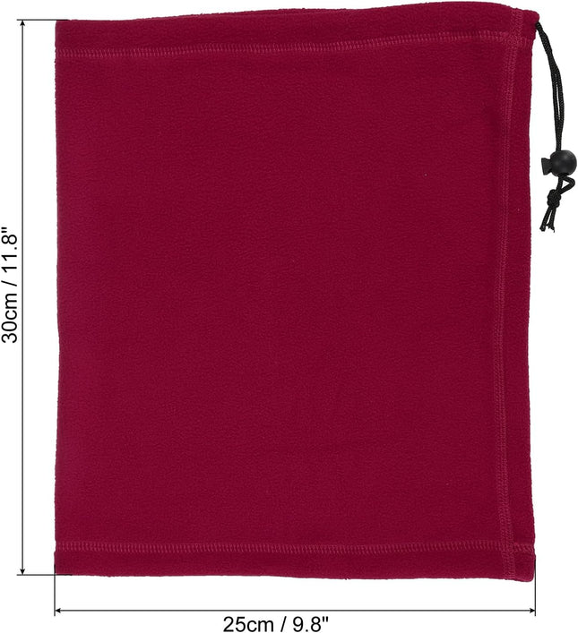 Winter Neck Warmer Drawstring Warm Face Scarf Covering Windproof Gaiter for Men Women Wine Red – product detail