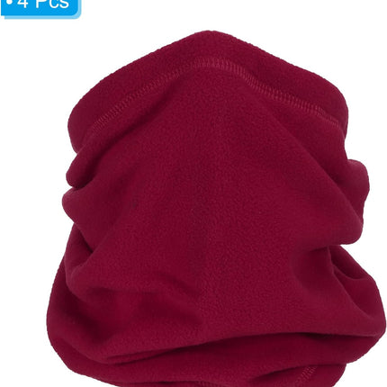 Winter Neck Warmer, Drawstring Warm Face Scarf Covering Windproof Gaiter for Men Women Wine Red -