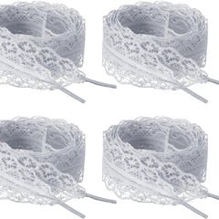 Lace Shoelaces Fashion Flat Fancy Hollow Shoestring Ribbon Shoe Laces for Women Girls Adult Casual Gray 62.99
