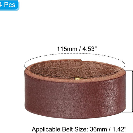Leather Loop Keeper, Loops Belt Keeper Retainer Straps Replacement Reddish Brown 1.5"/1.6"