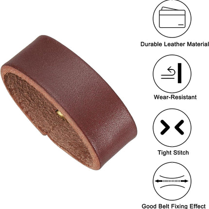 Leather Loop Keeper, Loops Belt Keeper Retainer Straps Replacement Reddish Brown 1.5"/1.6"