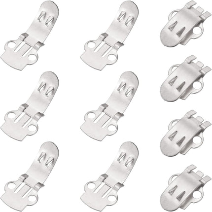 14mm x 30mm Shoe Clips, 10 Pcs Flat Blank Clips Supplies Embellishments for DIY Crafts Decoration Project Shoes Silver -