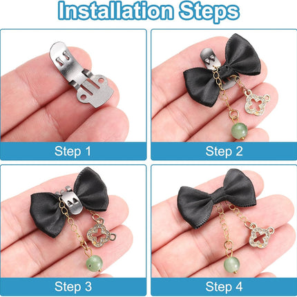 14mm x 30mm Shoe Clips, 10 Pcs Flat Blank Clips Supplies Embellishments for DIY Crafts Decoration Project Shoes Silver -