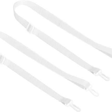 125cm x 2cm Replacement Shoulder Strap, 2 Pack Adjustable Swivel Clips Hook Buckle Slide Crossbody Bag Belt for Water Bottle Carrier Sling Bag, White -
