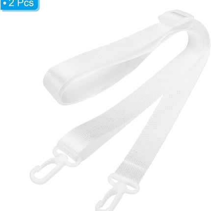 125cm x 2cm Replacement Shoulder Strap, 2 Pack Adjustable Swivel Clips Hook Buckle Slide Crossbody Bag Belt for Water Bottle Carrier Sling Bag, White -