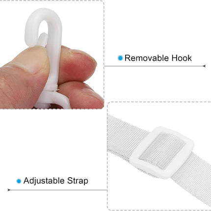 125cm x 2cm Replacement Shoulder Strap, 2 Pack Adjustable Swivel Clips Hook Buckle Slide Crossbody Bag Belt for Water Bottle Carrier Sling Bag, White -
