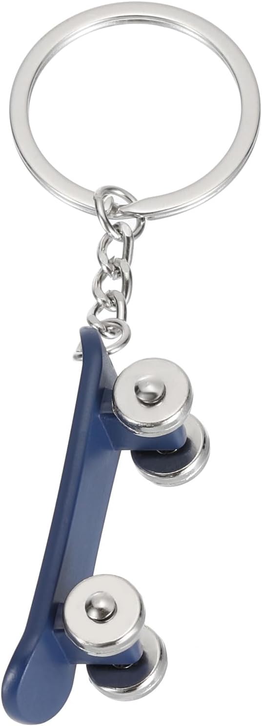 SkateBoard Hoop Keychain Mini Cute Sports Basketball Key Chain Sport Ball Pendant Ring Bag Blue