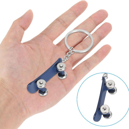 SkateBoard Hoop Keychain, Mini Cute Sports Basketball Key Chain Sport Ball Pendant Ring Bag Blue -