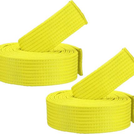 Taekwondo Colored Ranking Belts, Polyester Martial Arts Judo Karate Belt for Coach Teaching Practice Yellow 1.6IN x 7.2FT