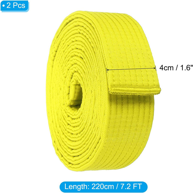 Taekwondo Colored Ranking Belts Polyester Martial Arts Judo Karate Belt for Coach Teaching Practice Yellow – product detail