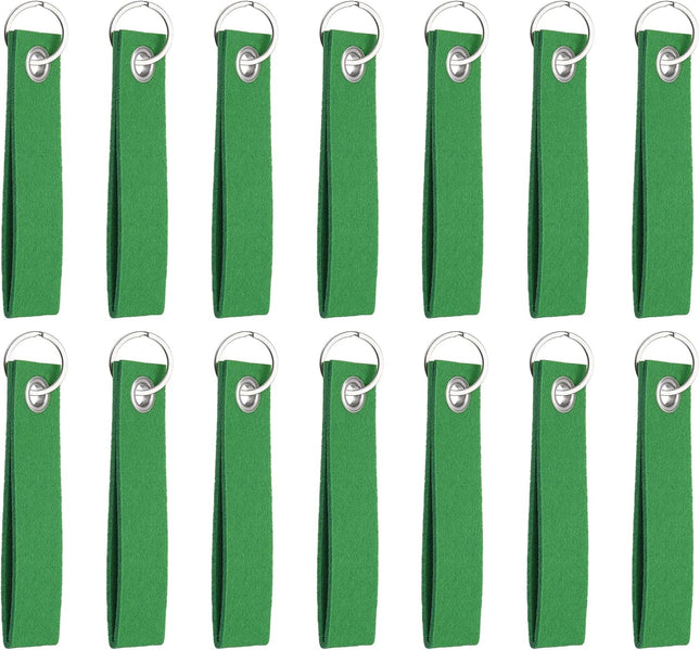 Blank Keychain DIY Felt Metal Keychain Bag Purse Charm for Car Door Key Chains Crafts Handmade Green