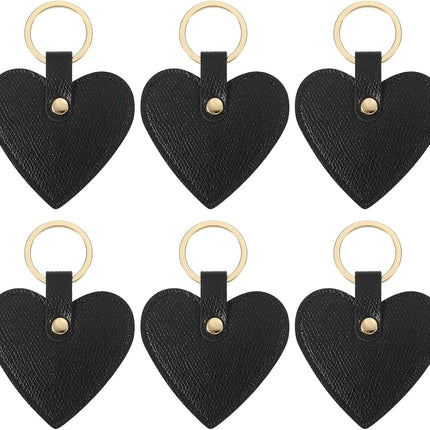 Heart Leather Keychain - Cute Valentine's Day Wedding Party Favors Black