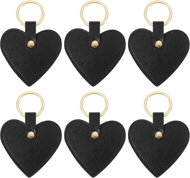 Heart Leather Keychain - Cute Valentine's Day Wedding Party Favors Black