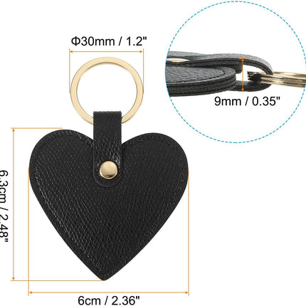 Heart Leather Keychain - Cute Valentine's Day Wedding Party Favors Black