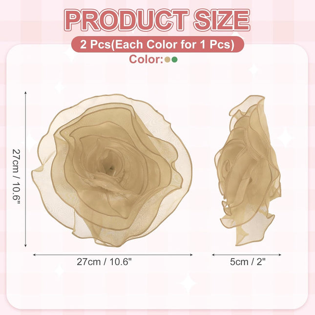Large Satin Fabric Flower Brooch for Women Organza Elegant Floral Pins Brooches Wedding Dance Party – product detail