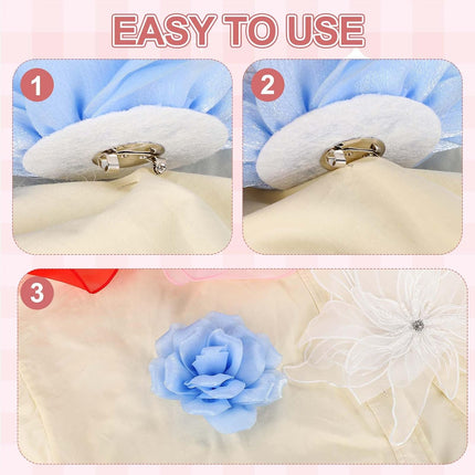 Large Satin Fabric Flower Brooch for Women Organza Elegant Floral Pins Brooches Wedding Dance Party Clothes Dress Hat Accessories Green, Khaki -