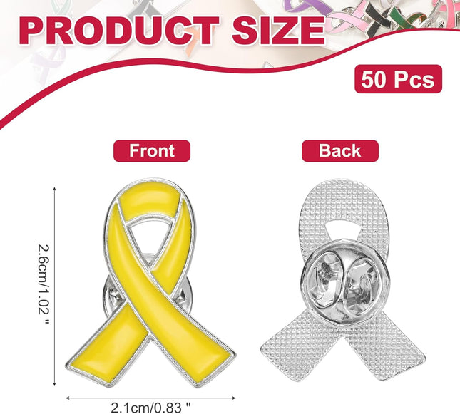 Ribbon Pins Awareness Pins with Secure Clutch Back Enamel Lapel Brooch for Public Charity Support – product detail