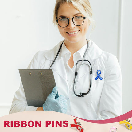 Ribbon Pins, Awareness Pins with Secure Clutch Back Enamel Lapel Brooch for Public Charity Support Fundraiser Events Yellow -