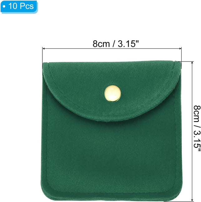 8x8cm Jewelry Pouches with Snap Button 10 Pack Velvet Portable Soft Storage for Necklace Bracelet Earring – product detail