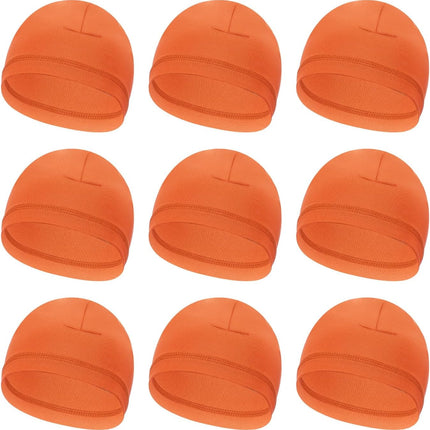 Helmet Liner Skull Cap for Men, Sweat Wicking Hats Stretchy Under Helmets Caps Orange -