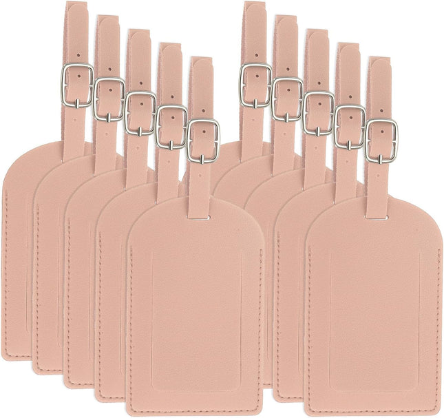Leather Luggage Tag 50 Pcs Tags Pu Bag for Suitcases Airplane Travel Essentials Pink V1259-DP01-A-5281