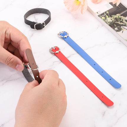 Luggage Tag Strap, 10 Pcs PU Leather Extender Buckle Straps Strap Holder Adjustable for Suitcase Hanging Accessories Travel, Black -