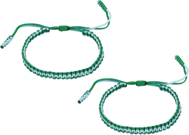 2pcs Handmade Braided String Bracelets for Couple Adjustable Rope Matching Tibetan Lucky Protection