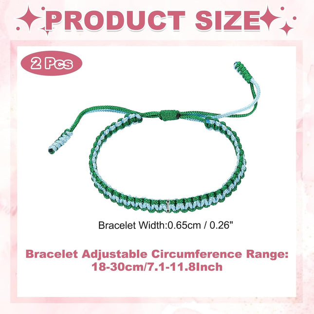 2pcs Handmade Braided String Bracelets for Couple Adjustable Rope Matching Tibetan Lucky Protection – product detail