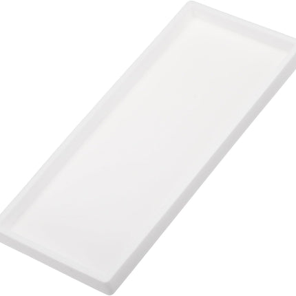 Silicone Bathroom Tray, 12" x 5" Soap Dispenser Tray Jewelry Organizer Dish for Restroom, Dresser, Kitchen Sink Jewelry, Coin, Key, Pure White 11.8" 4.9" 0.8"