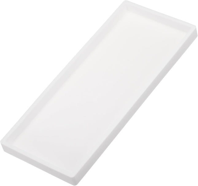 Silicone Bathroom Tray 12 x 5 Soap Dispenser Tray Jewelry Organizer Dish for Restroom Dresser Kitchen Sink