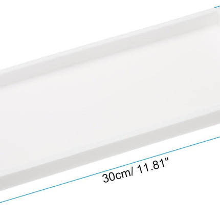 Silicone Bathroom Tray, 12" x 5" Soap Dispenser Tray Jewelry Organizer Dish for Restroom, Dresser, Kitchen Sink Jewelry, Coin, Key, Pure White 11.8" 4.9" 0.8"