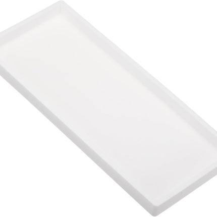 Silicone Bathroom Tray, 12" x 5" Soap Dispenser Tray Jewelry Organizer Dish for Restroom, Dresser, Kitchen Sink Jewelry, Coin, Key, Pure White 11.8" 4.9" 0.8"