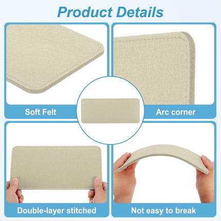 12 x 5 Inch Felt Bag Base Shaper, 2pcs Bottom Pad Organizer Insert Rectangle Liner Board for Purse Handbag Tote Travel Canvas Cosmetic, Beige -