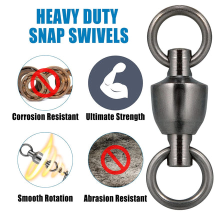 20 Pack Ball Bearing Fishing Swivels, Swivels Tackle Saltwater, Freshwater Stainless Heavy Duty Lure Leader Line Connector #0 - #0-33LB(0.58")
