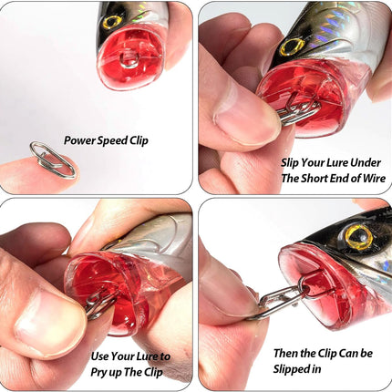 Fishing Speed Clips Power Quick for Lures Change Stainless Steel Lure Snaps Saltwater Freshwater Crankbait Tackle XS-25LB-0.5" 20 Pack