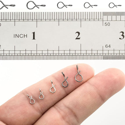 50 Pack Fly Fishing Snap 3 Sizes Stainless Steel Quick Change Lure Clip for Flies, Trout - XS(0.2")-50
