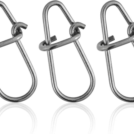 50 Pack Crankbait Snaps Stainless Steel Duo Lock Lure Quick Change Fishing Speed Clips Connector Freshwater Bass - #0-55LB-50