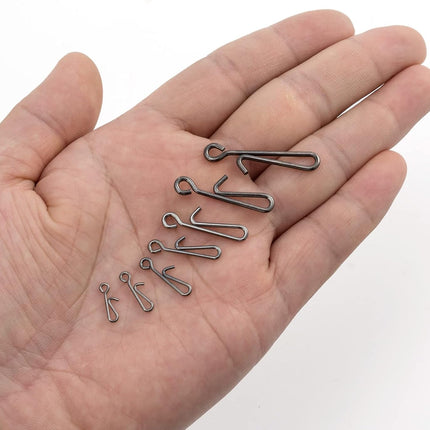 50 Pack Fishing Clips Quick Change Speed Crankbait Snaps Stainless Steel Line Lure Hook Connector Freshwater - #1-22LB-0.55"