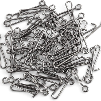 50 Pack Fishing Clips Quick Change Speed Crankbait Snaps Stainless Steel Line Lure Hook Connector Freshwater - #1-22LB-0.55"