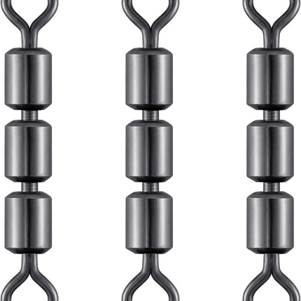High Speed 3 Roller Swivels, Bead Chain Barrel Swivels Fishing Tackle Trolling Rolling Leader Lure Connector Salmon Walleye Freshwater - #3-84LB