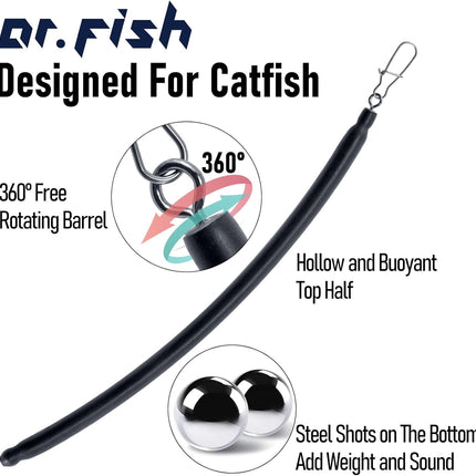 6 Pack Dragging Weights for Catfishing, Drifting Weight Freshwater Fishing Sinkers Bottom Search Slip Stick Trolling Catfish Tackle Gear - 3oz-6