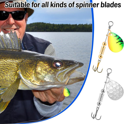 100 Pack Folded Spinner Clevises for Fishing Inline Lure Making Accessories Freshwater Spinnerbait Blade Alabama Walleye Rig Silver 0.17*0.15"-100pk