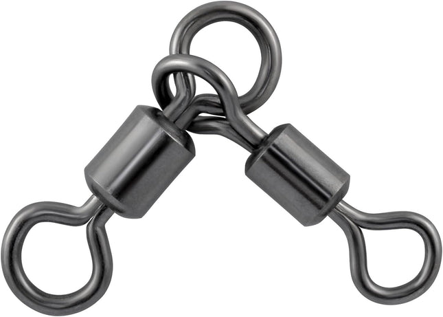30 Pack 3 Way Swivels Barrel Fishing Tackle Hook Line Connector Three Rig Trolling Catfish Saltwater