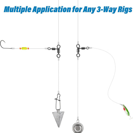 30 Pack 3 Way Swivels Barrel Fishing Tackle Hook Line Connector Three Rig Trolling Catfish Saltwater Freshwater - #4/0*3/0-209LB-30