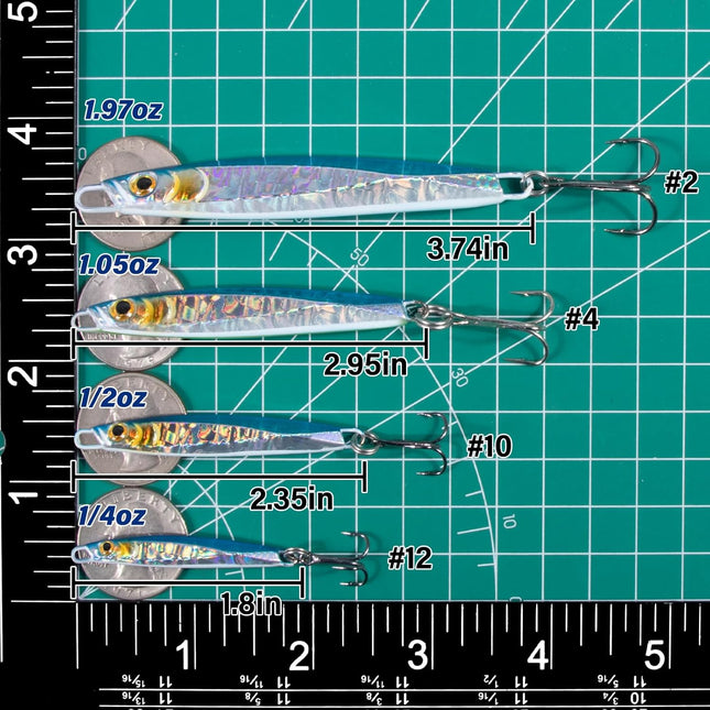 5 Pack Fishing Jigs Metal Jigging Spoon Vertical Diamond Jig Lures Casting Trolling Saltwater Freshwater – product detail